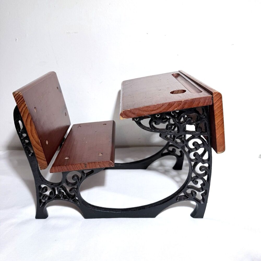 Vintage American Girl Samantha School Desk Cast Iron Wood Doll Desk